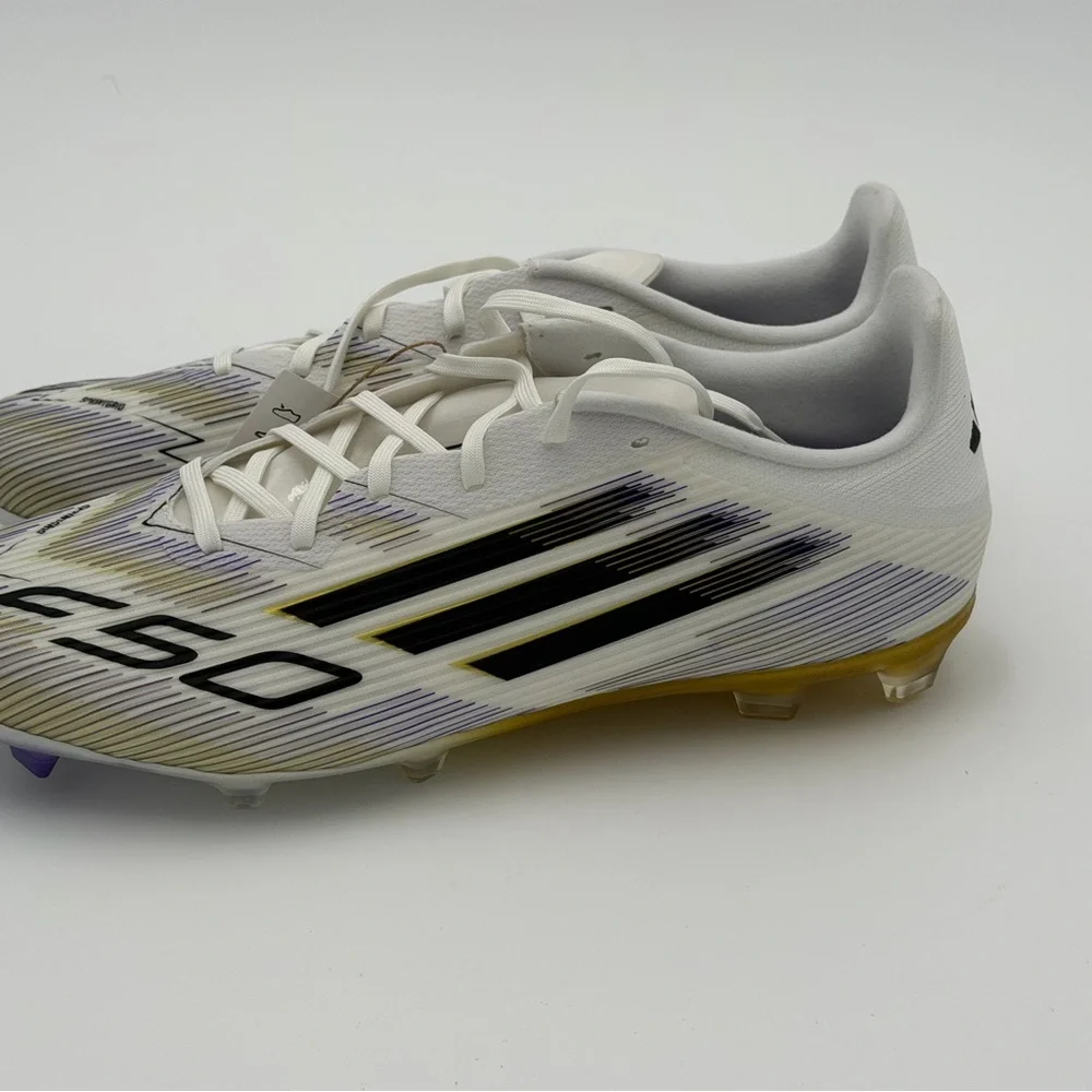 ADIDAS F50 League FG Mens 12 White Black Gold Soccer Cleats Sprintgrid NEW‎